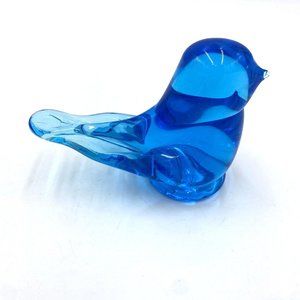 Vintage Happy Little Bluebird Titan Art Glass Signed W. Ward 1997 Bird